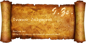 Ivanov Zsigmond névjegykártya